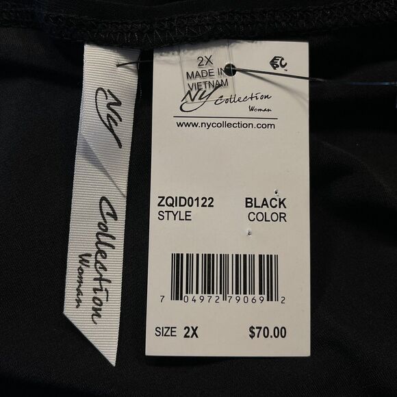 NY Collection 2X-Large Maxi A-Line Dress Sleeveless Stretch Empire Waist V-Neck - Picture 6 of 8